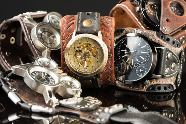Unusual watches. several alternatives dials — Stock Photo, Image