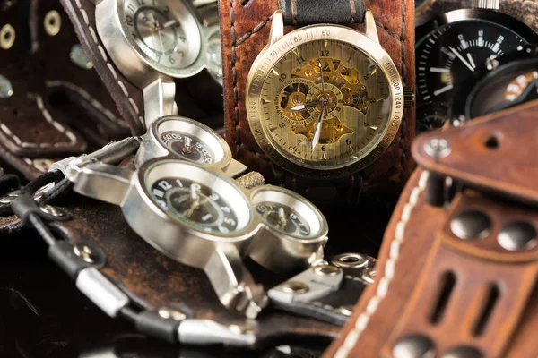 Unusual watches. several alternatives dials — Stock Photo, Image