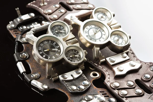 Unusual watches. several alternatives dials — Stock Photo, Image