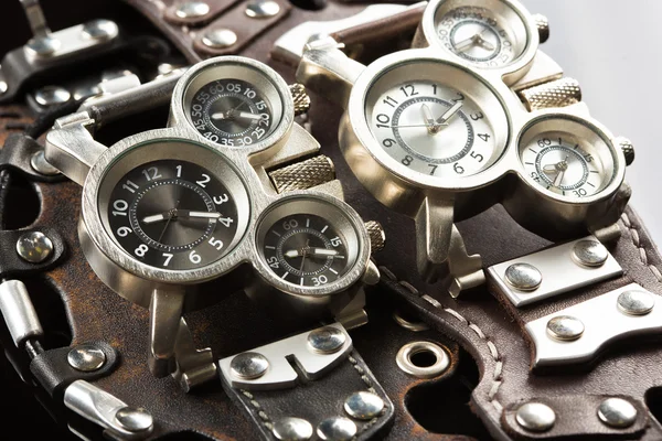 Unusual watches. several alternatives dials — Stock Photo, Image