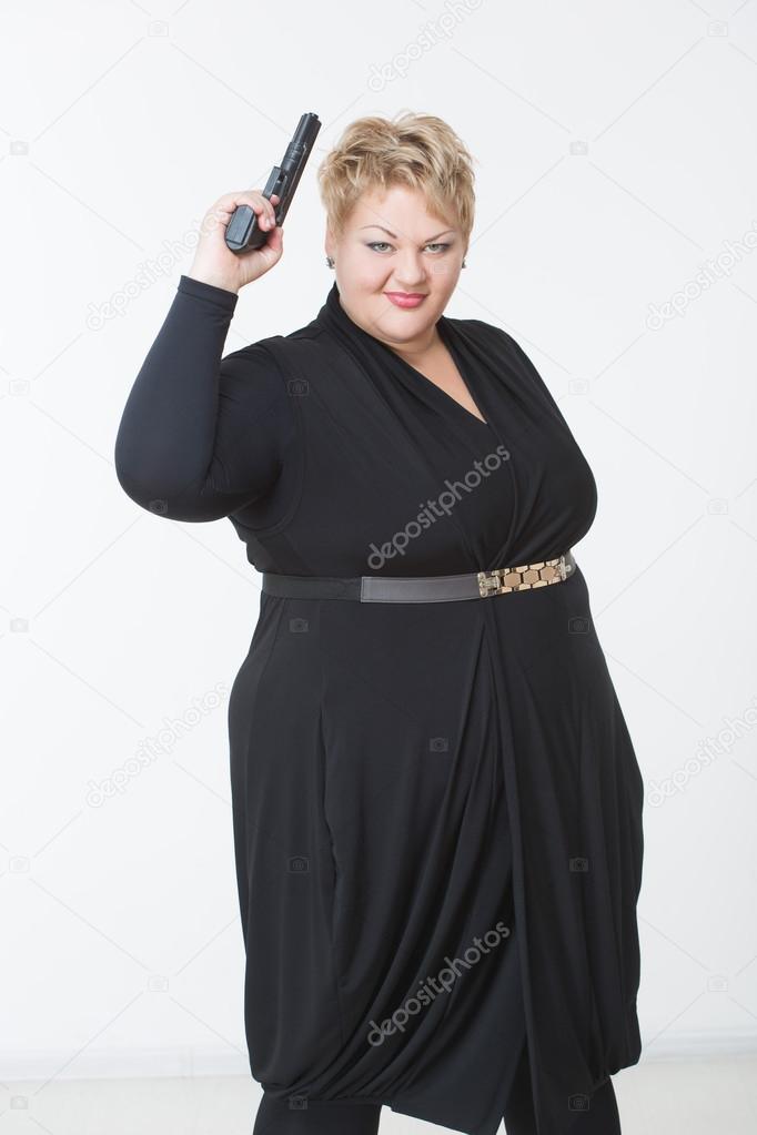 Fat girl in black dress deals