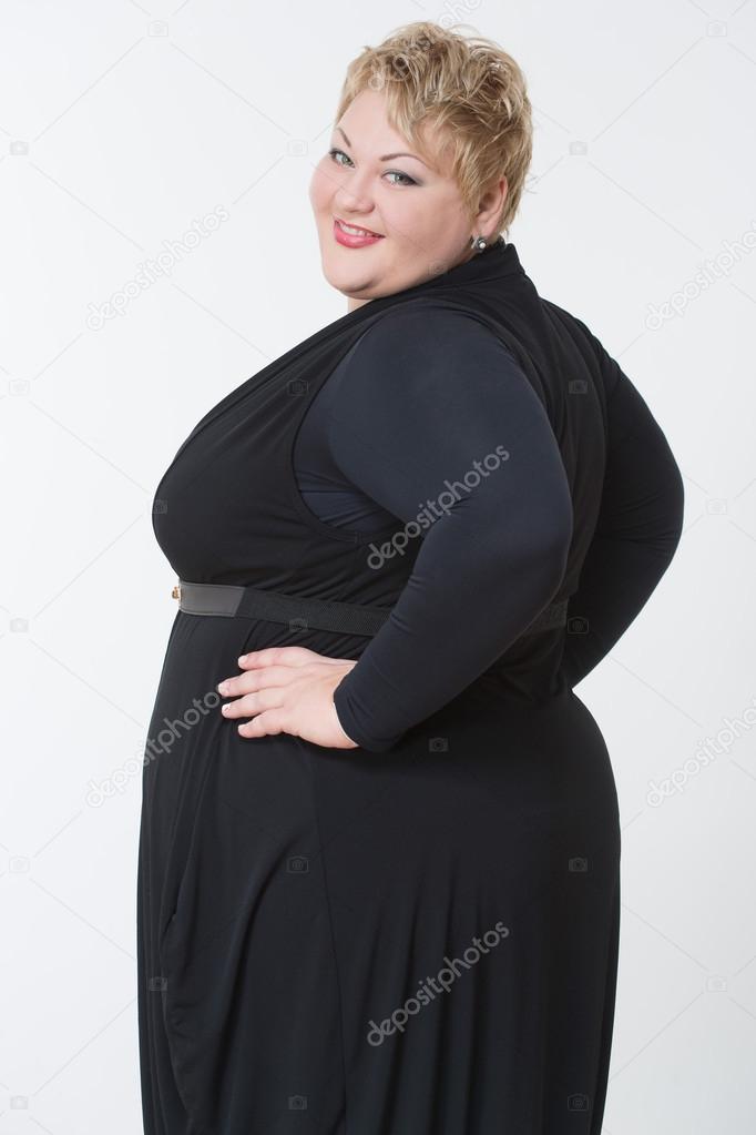 fat woman in dress