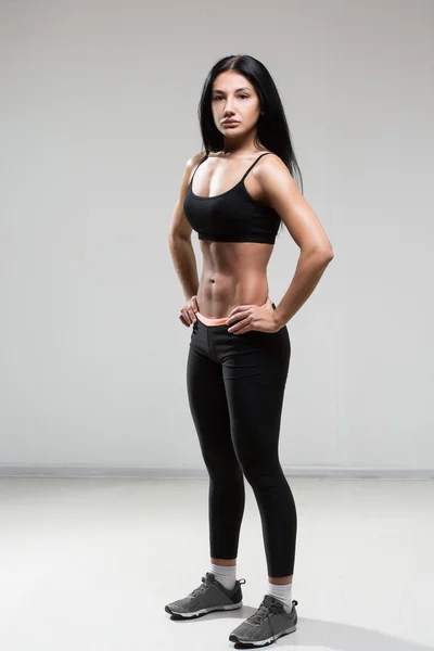 Attractive fitness woman, trained female body — Stock Photo, Image