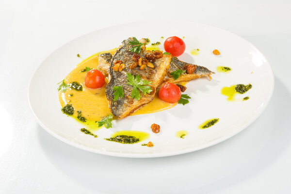 Grilled Fish with tomato and Mixed Salad