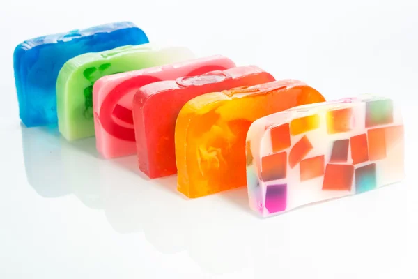 Mooie set van vele verschillende handgemaakte zeep. — Stockfoto