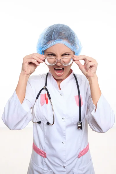 Doctor loco en un sombrero y gafas . —  Fotos de Stock