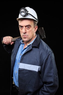 miner with a sledgehammer