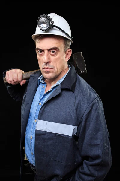 Miner with a sledgehammer — Stock fotografie
