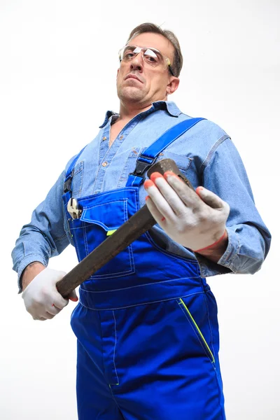 Mechanic holding a hammer — Stock Photo, Image