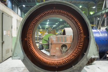 Stator of a big electric motor clipart