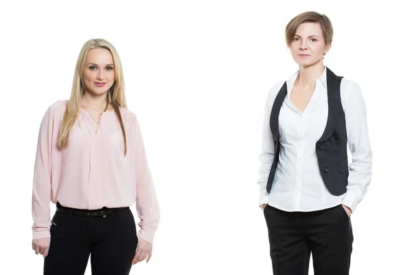 Two businesswomen, isolated on white background. — Stok fotoğraf