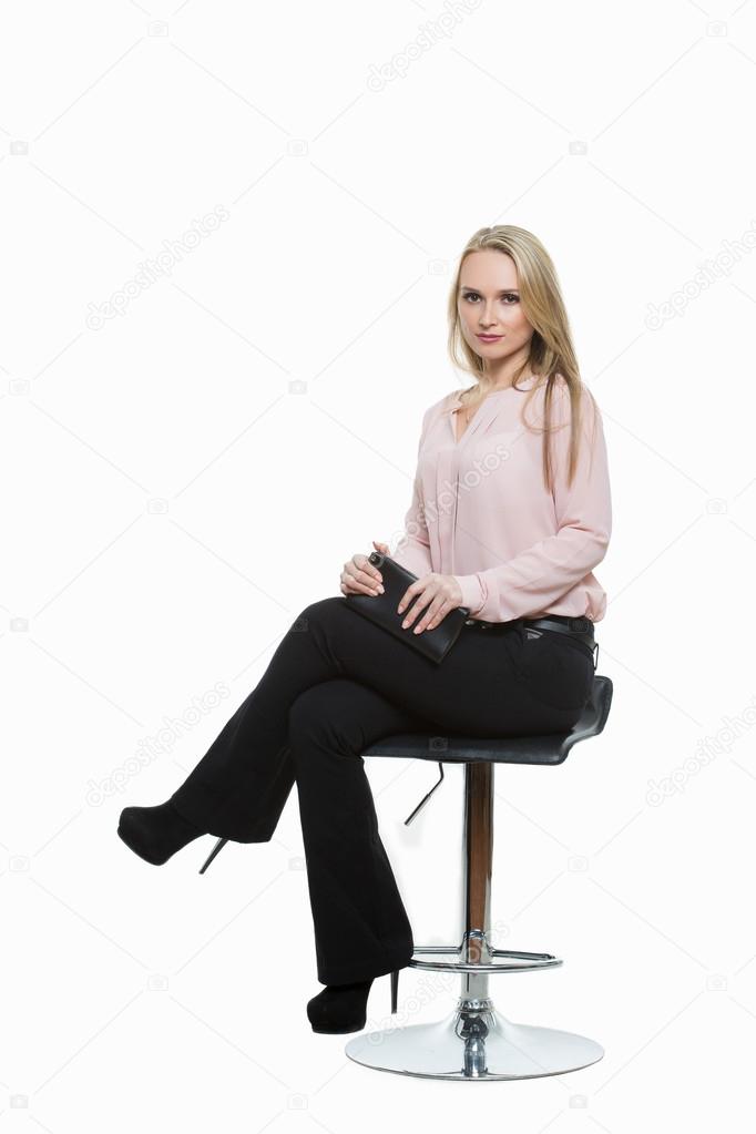 Asian Woman Sit And Pose, Full Length Portrait. Stock Photo, Picture and  Royalty Free Image. Image 24898423.