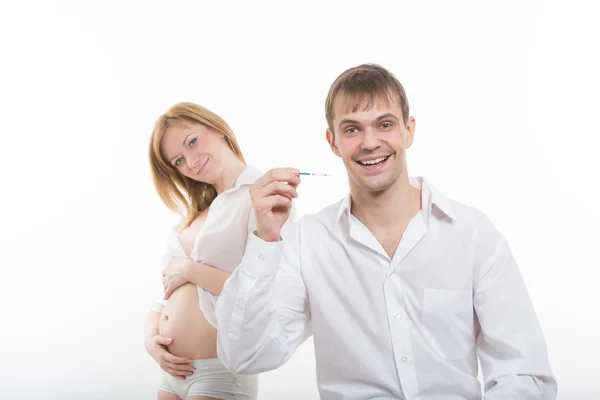 Young Couple Finding Out Results Of A Pregnancy Test — Stock Photo, Image