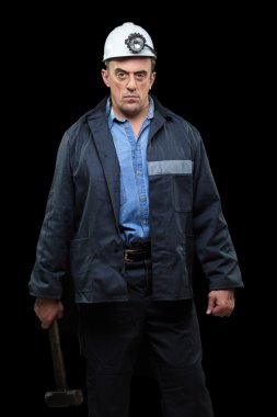 coalminer enerji zengin kömür büyük bir yığın tutar