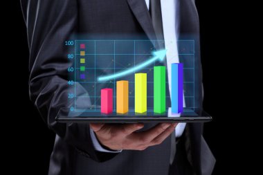 kullanıcı, bir tablet üzerinde elele ekran grafiği