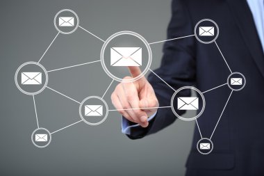 İş düğmesi online mesajlaşma posta simgesini gönderme