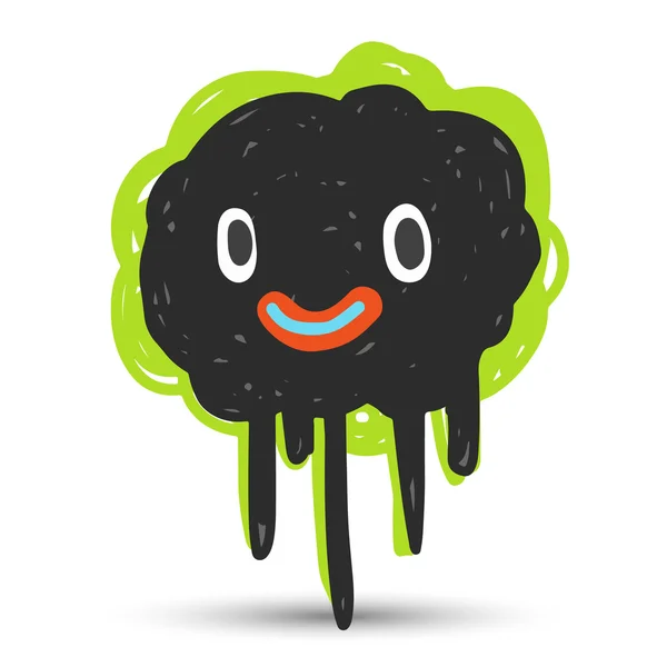 Monstruo lindo negro — Vector de stock