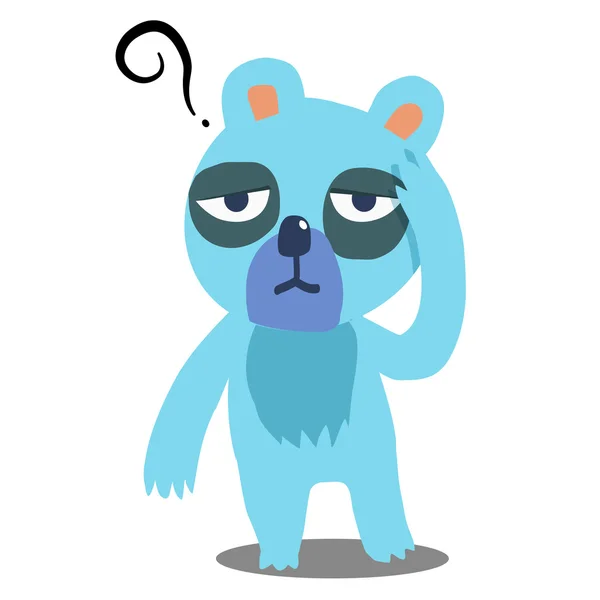 Blue bear have a headache — Stock Vector