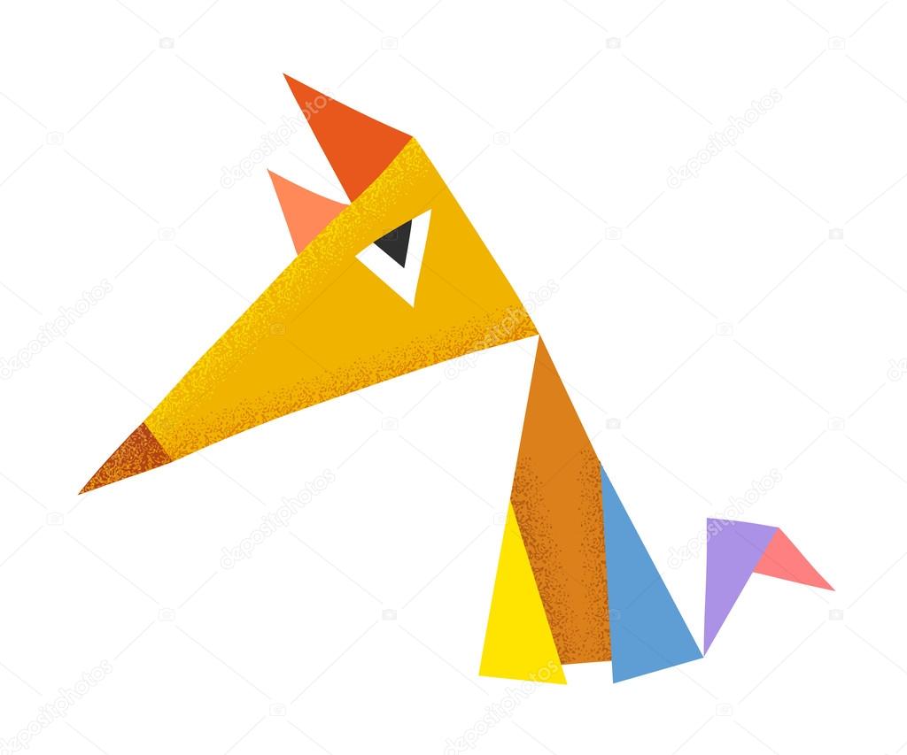 Geometric colorful fox
