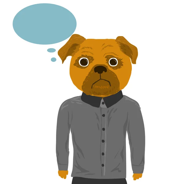 Man with dog head — Stock Vector