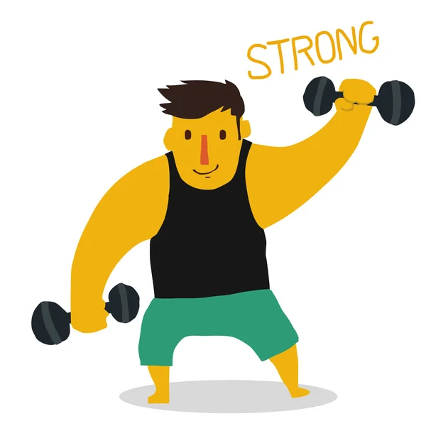 A man exercise with dumbbell — Stock Vector