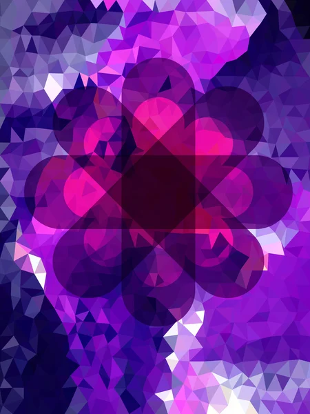 Flor púrpura y patrón de triángulo — Archivo Imágenes Vectoriales