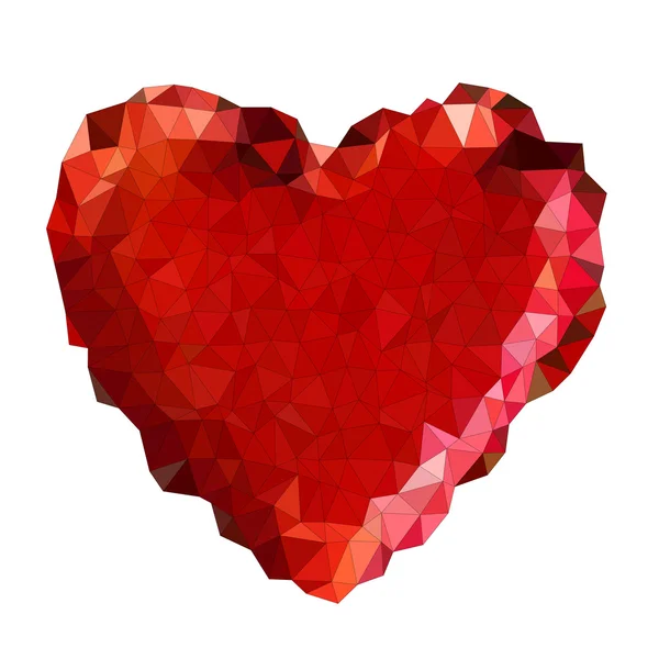 Kırmızı kalp şeklinde üçgen — Stok Vektör