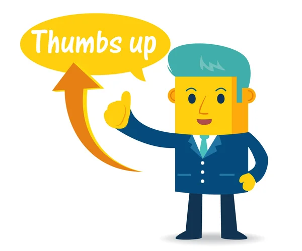 Businessman showing thumb up — Stock Vector