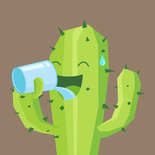 Acqua potabile di cactus — Vettoriale Stock