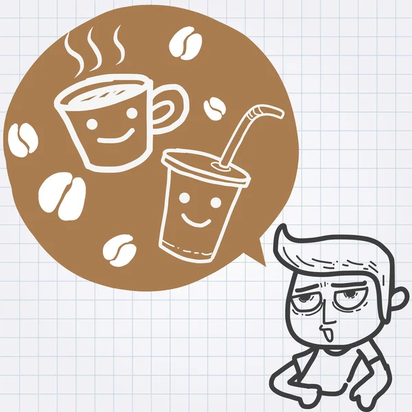Υπνηλία άντρα καφέ — Διανυσματικό Αρχείο