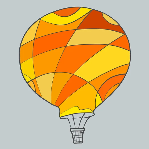 Balão grande laranja arte linha — Vetor de Stock