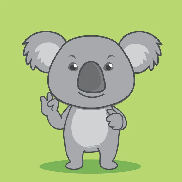 Sonriendo lindo dibujos animados koala — Vector de stock