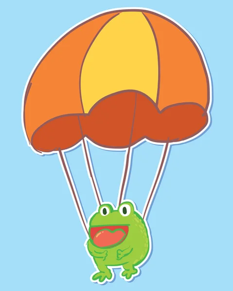 Parachute frog — Stock Vector