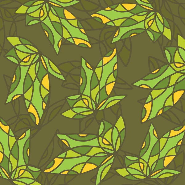 Kunst grünes Blatt Muster — Stockvektor