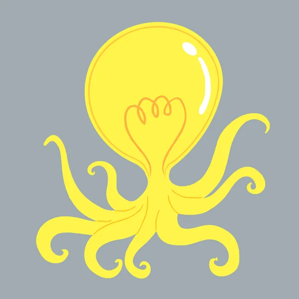 Bombilla Pulpo — Vector de stock