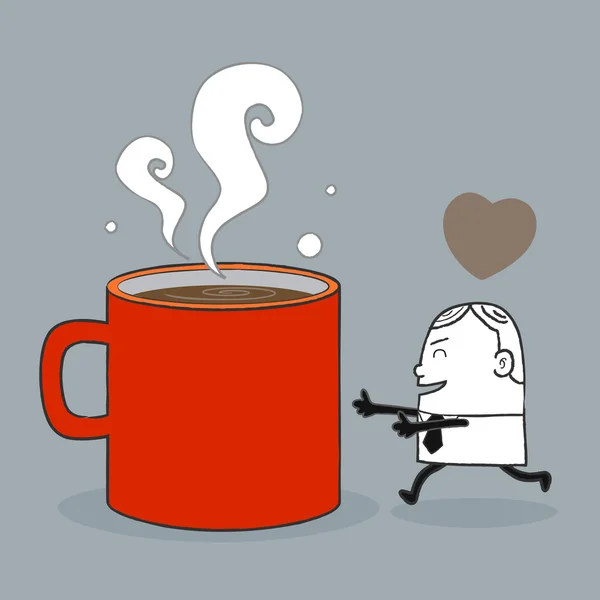 Homme d'affaires aime le café — Image vectorielle