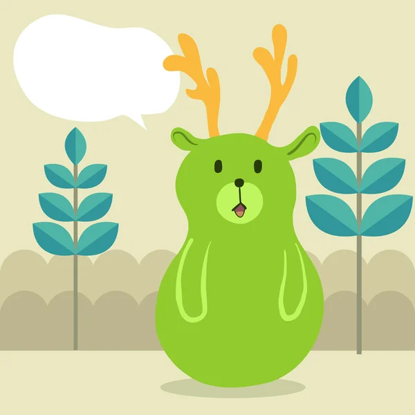 녹색 사슴 이야기 — 스톡 벡터