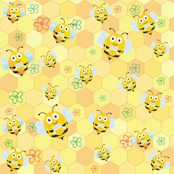 Bee Pattern — Stock Vector