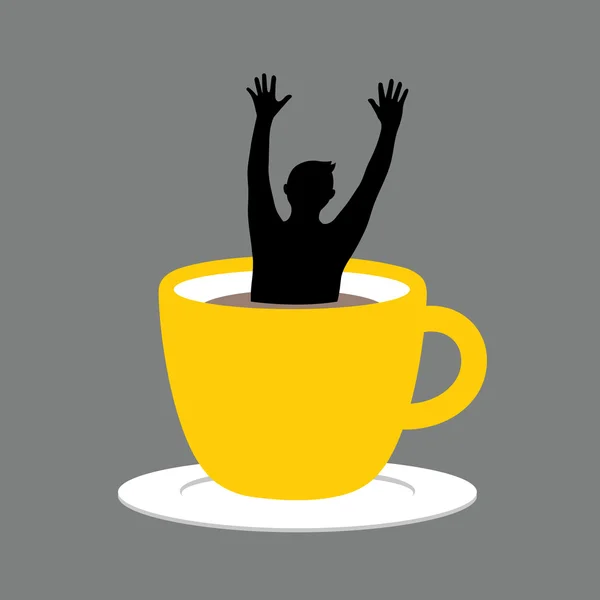 Kahve fincanı yardım — Stok Vektör