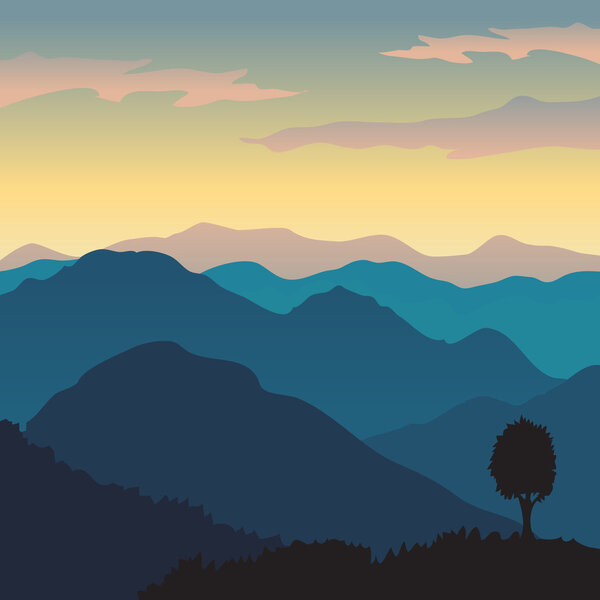 Mountain view vector