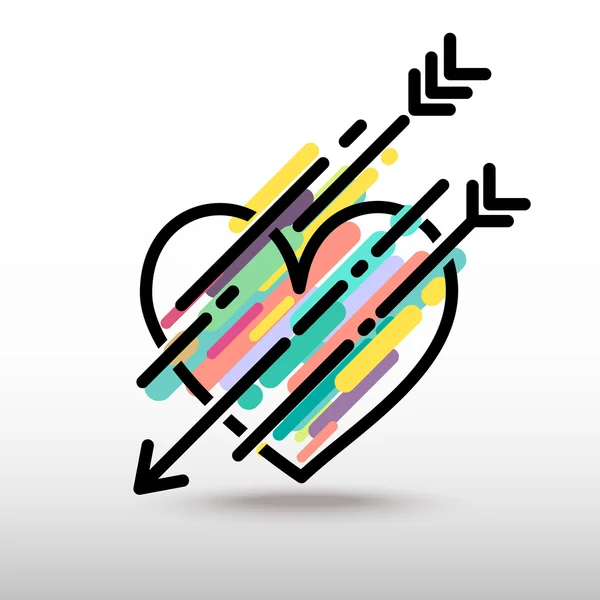 Art du cœur avec flèche — Image vectorielle
