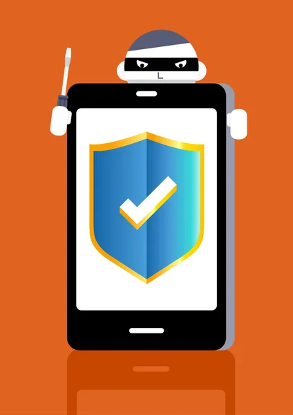 Koncepcji ochrony: smartphone — Wektor stockowy