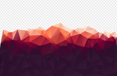 Red polygon mountain clipart