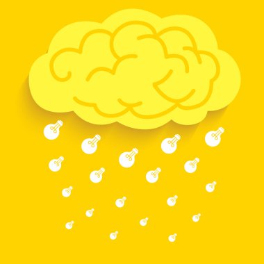 Yağmur fikir ampul beyin üzerinden