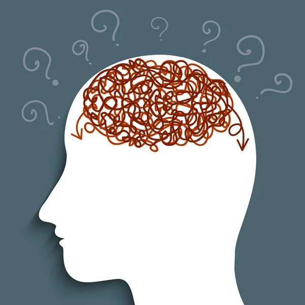 Verwirrung im Gehirn — Stockvektor