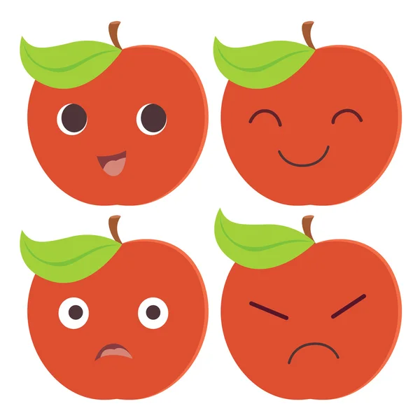Personagem de desenhos animados de maçã vermelha — Vetor de Stock