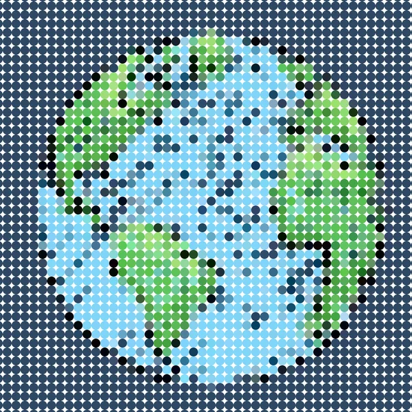 Digital dot of world blue background — ストックベクタ
