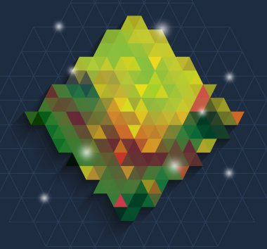 Triangle in Green dianmond with bling background