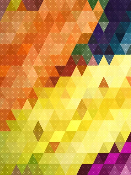 Triángulo colorido con fondo de textura de punto — Vector de stock