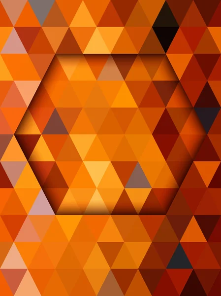 Hexágono marrón y sombra en el patrón de triángulo — Vector de stock
